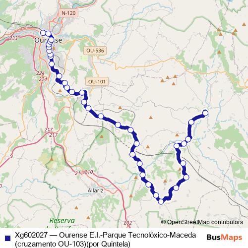 Xg602027 bus Line Map