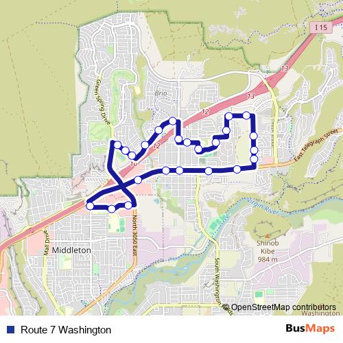 Route 7 Washington bus Line Map