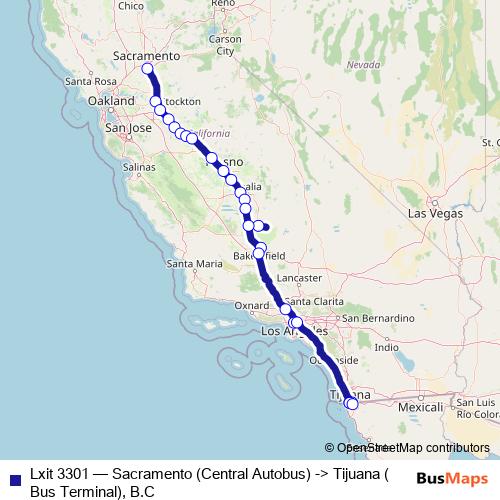 Lxit 3301 bus Line Map