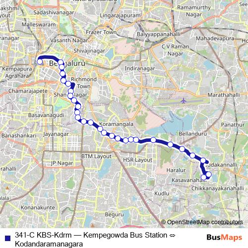 341-C KBS-Kdrm bus Line Map