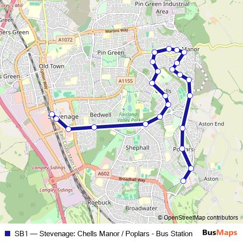 SB1 bus Line Map