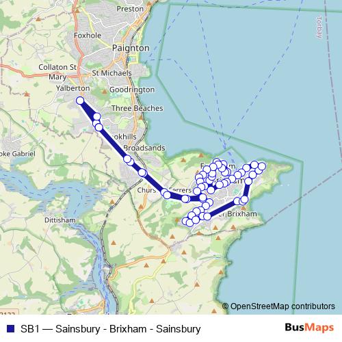 SB1 bus Line Map