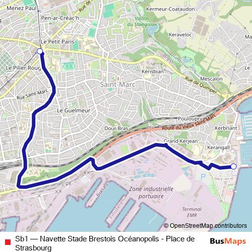 Sb1 bus Line Map