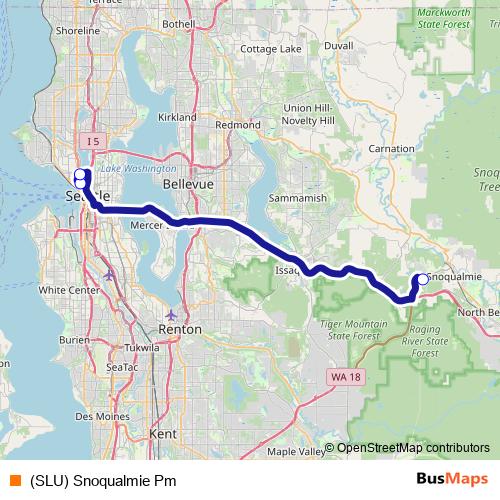 (SLU) Snoqualmie Pm bus Line Map