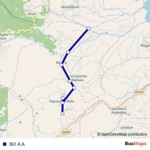 351 A A bus Line Map