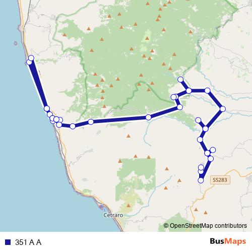 351 A A bus Line Map