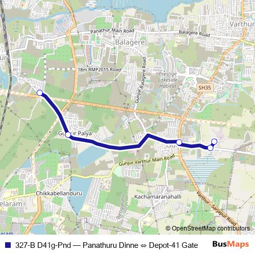 327-B D41g-Pnd bus Line Map