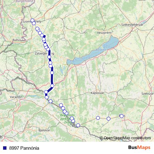 8997 Pannónia rail Line Map