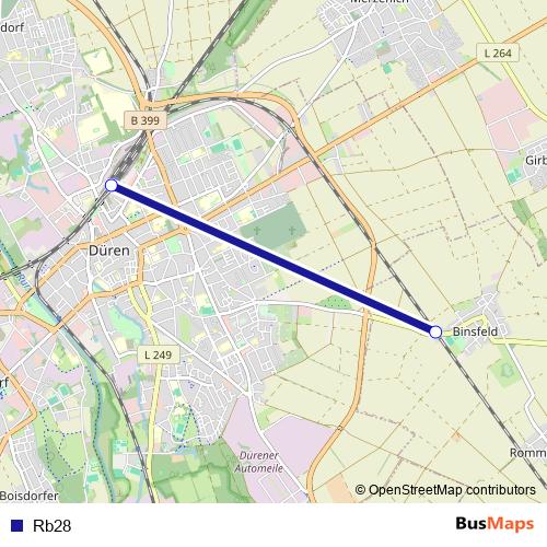 Rb28 bus Line Map
