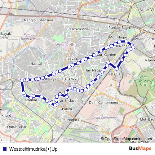 Westdelhimudrika(+)Up bus Line Map