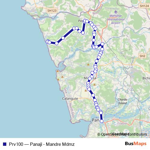 Prv100 bus Line Map