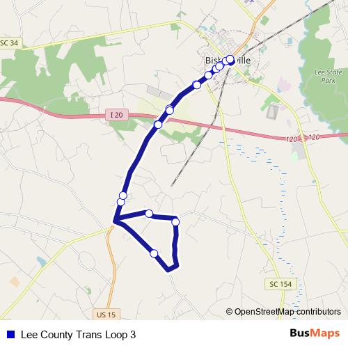 Lee County Trans Loop 3 bus Line Map