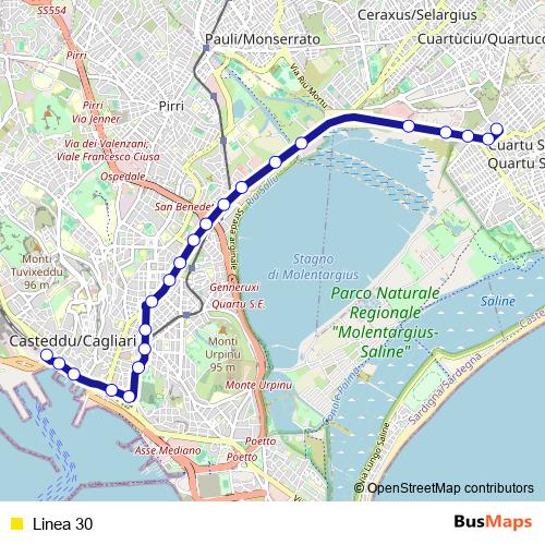 Linea 30 bus Line Map