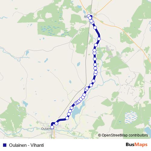 Oulainen - Vihanti bus Line Map