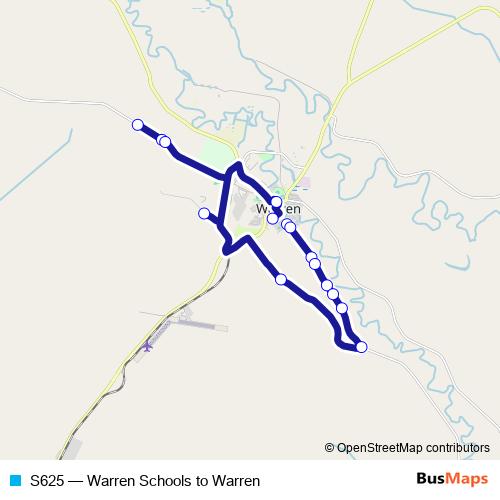 S625 bus Line Map