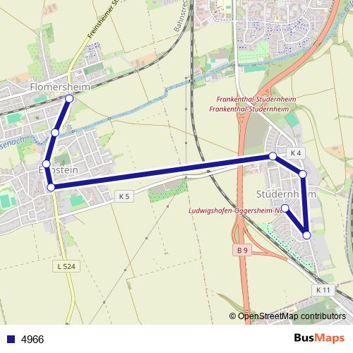 4966 bus Line Map
