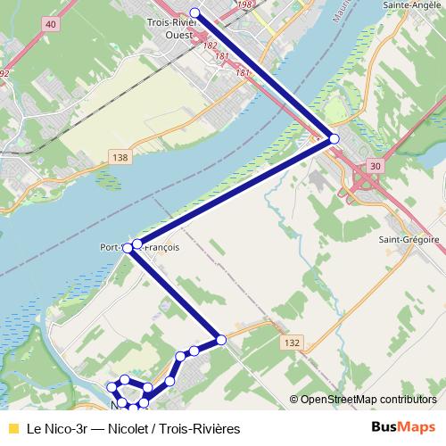 Le Nico-3r bus Line Map