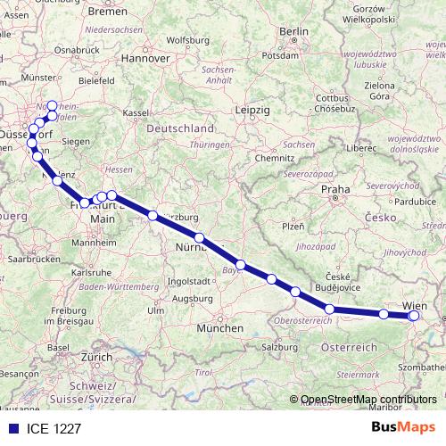 ICE 1227 rail Line Map