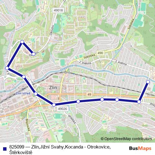 825099 trolleybus Line Map