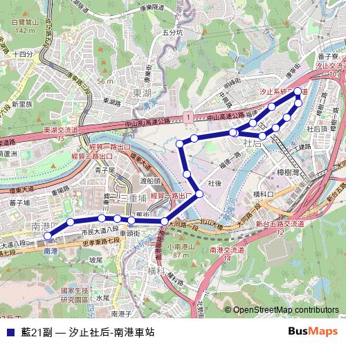藍21副 bus Line Map