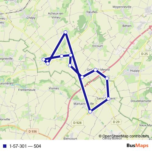 1-57-301 bus Line Map