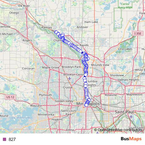 827 bus Line Map