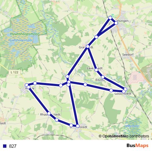 827 bus Line Map