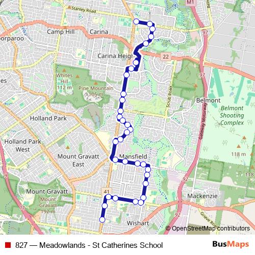 827 bus Line Map