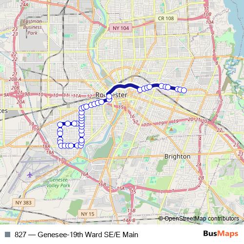 827 bus Line Map
