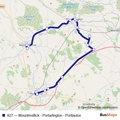 827 bus Line Map