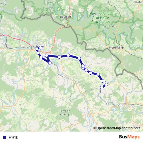 P910 bus Line Map