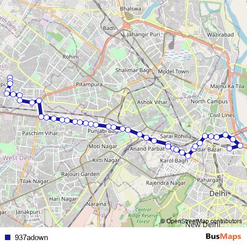 937adown bus Line Map