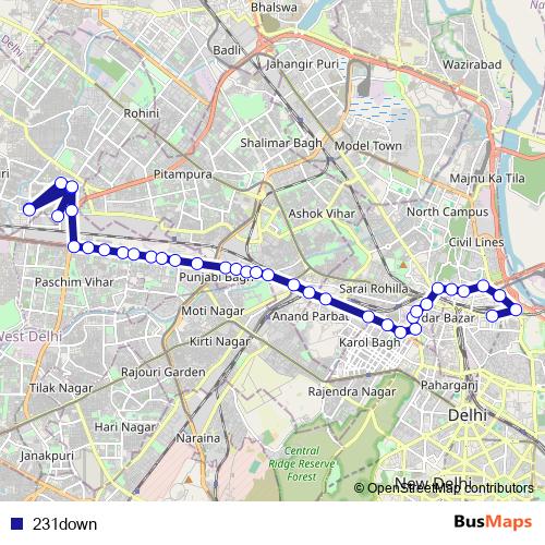 231down bus Line Map