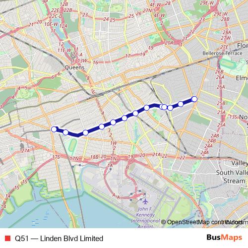 Q51 bus Line Map