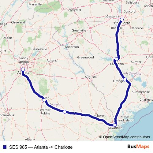 SES 985 bus Line Map