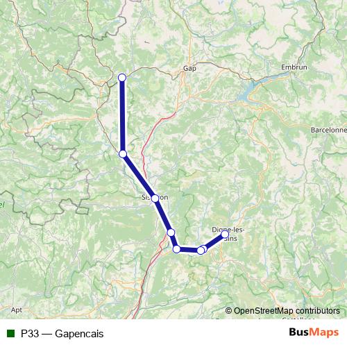 P33 bus Line Map