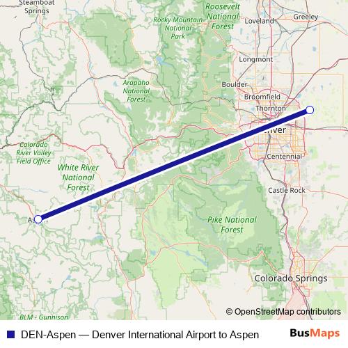 DEN-Aspen bus Line Map