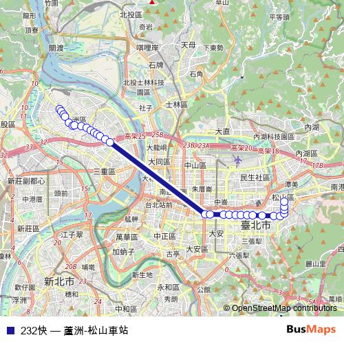 232快 bus Line Map