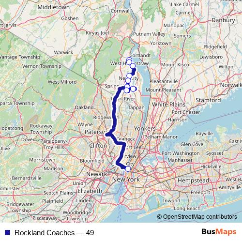 Rockland Coaches bus Line Map