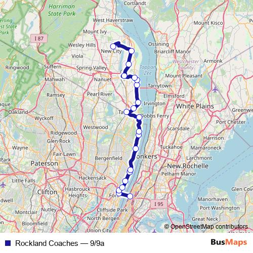 Rockland Coaches bus Line Map