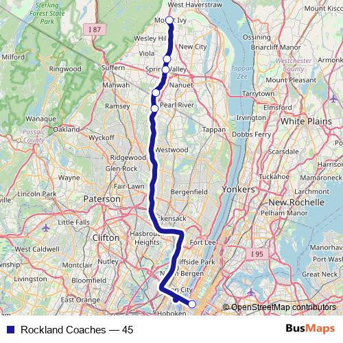 Rockland Coaches bus Line Map