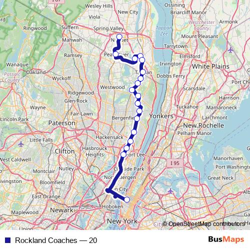 Rockland Coaches bus Line Map