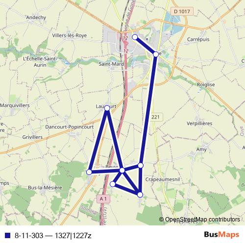 8-11-303 bus Line Map