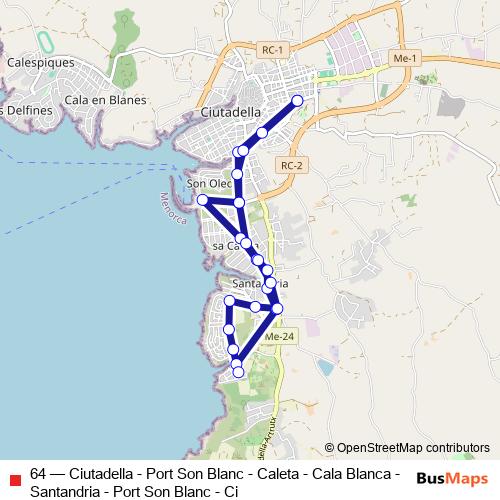 64 bus Line Map