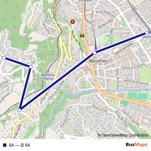 64 bus Line Map