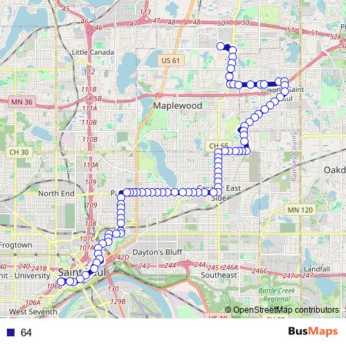64 bus Line Map