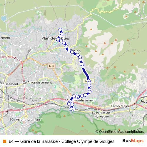 64 bus Line Map