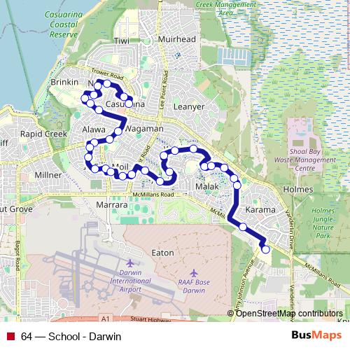 64 bus Line Map