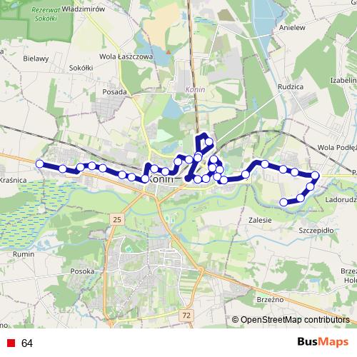 64 bus Line Map