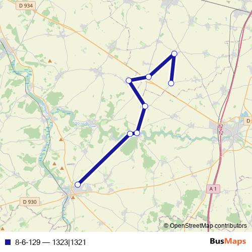 8-6-129 bus Line Map